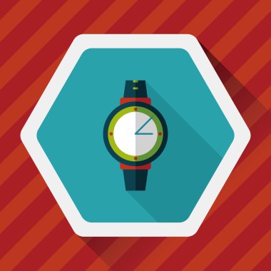 kol saati uzun gölge düz simgesi