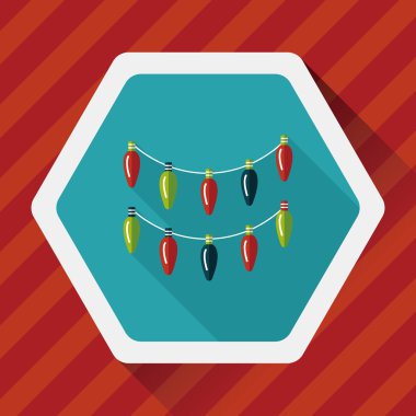 Uzun Gölge, eps10 Noel ışık düz simgesiyle