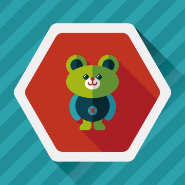 oyuncak ayı uzun gölge düz simgesi