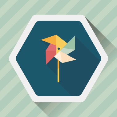 Uzun gölgeli yel değirmeni simgesi