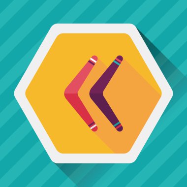 Bumerang uzun gölge düz simgesi