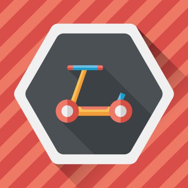 Scooter uzun gölge düz simgesi