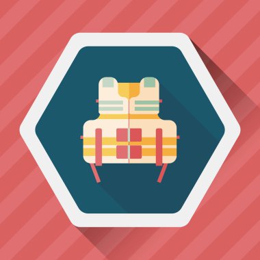 Hayat uzun gölge ile yelek düz simgesi