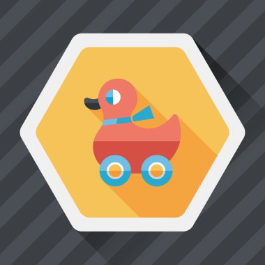 Uzun Gölge, eps10 ile ördek oyuncak düz simgesi