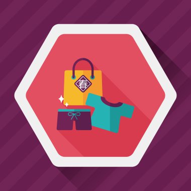 Çin yeni yılı satış düz simgesi ile uzun gölge, eps10