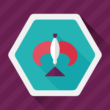 kuş düz simgesi uzun gölge ile Dengeleme