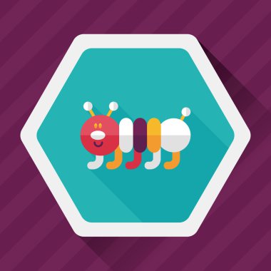 Caterpillar düz simgesi ile uzun gölge, eps10