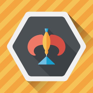 kuş düz simgesi uzun gölge ile Dengeleme