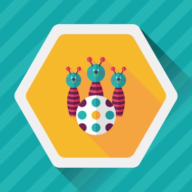 Uzun Gölge, eps10 ile bowling oyuncak düz simgesi