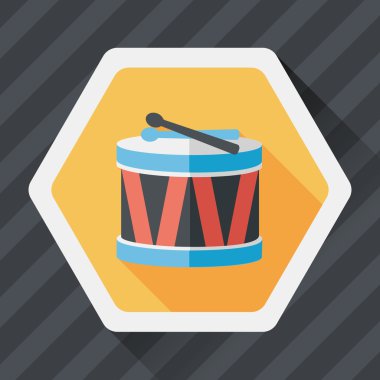 Uzun Gölge, eps10 davul düz simgesi