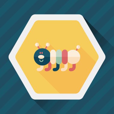 Caterpillar düz simgesi ile uzun gölge, eps10