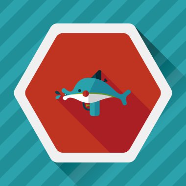 su tabancası ile uzun gölge düz simgesi