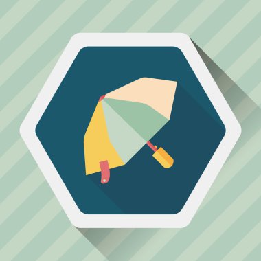 şemsiye uzun gölge düz simgesi