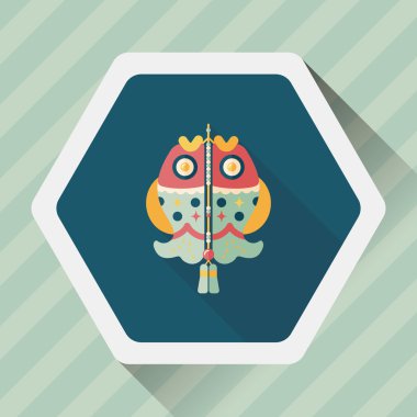 Çin yeni yılı uzun gölge, eps, düz simgesiyle Çince lu balık.