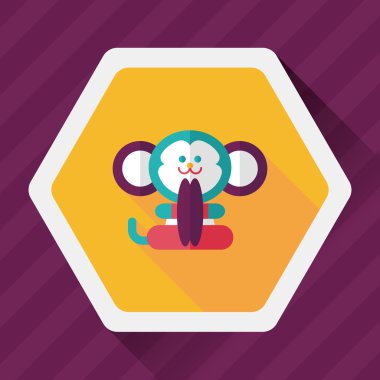 Uzun Gölge, eps10 ile maymun oyuncak düz simgesi