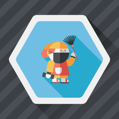 Çin yeni yılı uzun gölge, eps10, ne zaman çene düz simgesiyle