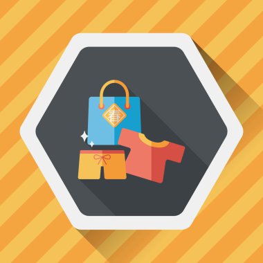 Çin yeni yılı satış düz simgesi ile uzun gölge, eps10