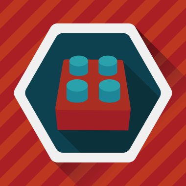 Uzun Gölge, eps10 ile tuğla oyuncak düz simgesi