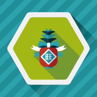 Çin yeni yılı uzun gölge pinea gönderdiğinizde, düz simgesiyle