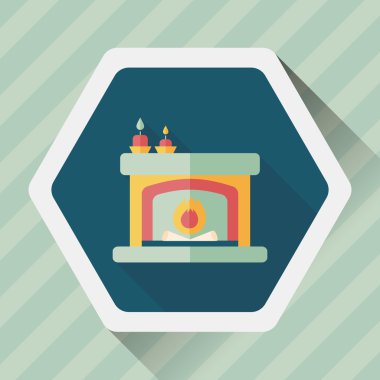 Uzun Gölge, eps10 ile Noel şömine yassı simgesi