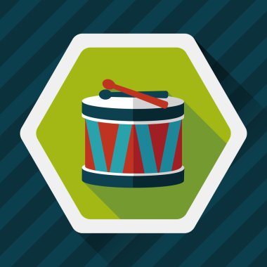 Uzun Gölge, eps10 davul düz simgesi