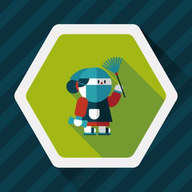 Çin yeni yılı uzun gölge, eps10, ne zaman çene düz simgesiyle