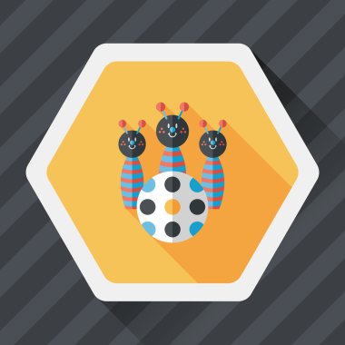 Uzun Gölge, eps10 ile bowling oyuncak düz simgesi