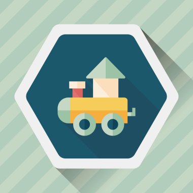 Tren oyuncak uzun gölge, eps 10 düz simgesiyle