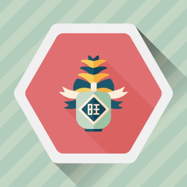 Çin yeni yılı uzun gölge pinea gönderdiğinizde, düz simgesiyle