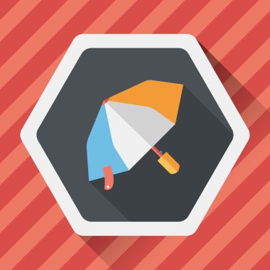 şemsiye uzun gölge düz simgesi