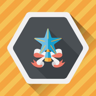 Noel yıldız düz simgesi ile uzun gölge, eps10