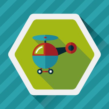 Helikopter düz simgesi ile uzun gölge, eps10