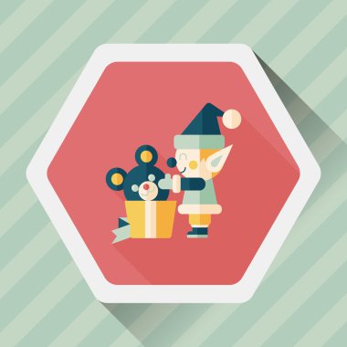 Uzun Gölge, eps10 ile Noel elf düz simgesi