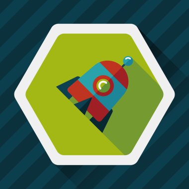 Uzun Gölge, eps10 roket düz simgesi