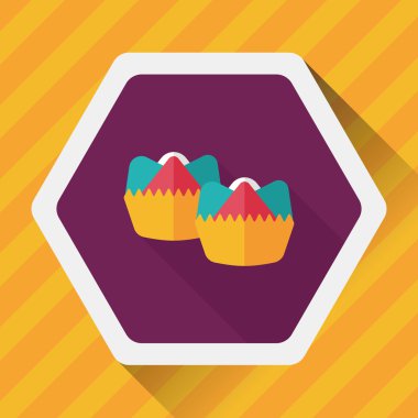 Çin yeni yılı düz uzun gölge, eps10, Çinli Buhar simgesi