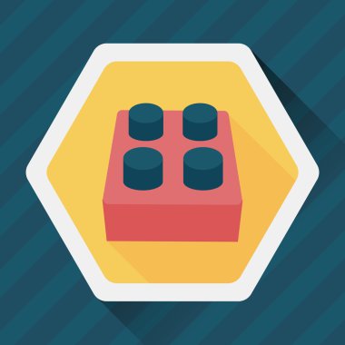 Uzun Gölge, eps10 ile tuğla oyuncak düz simgesi