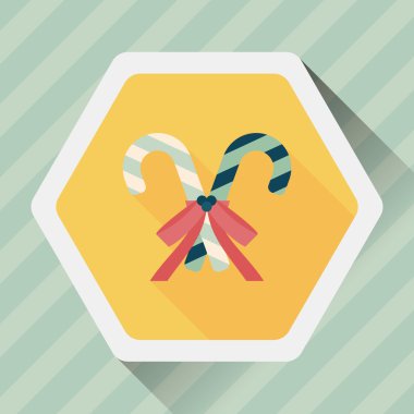 Uzun Gölge, eps10 ile Noel candy cane düz simgesi