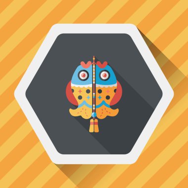 Çin yeni yılı uzun gölge, eps, düz simgesiyle Çince lu balık.