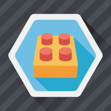 Uzun Gölge, eps10 ile tuğla oyuncak düz simgesi