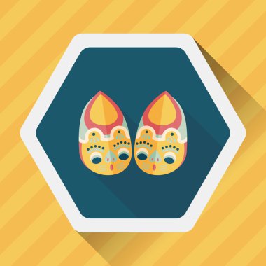 Uzun Gölge, eps10 ile işlemeli ayakkabılar düz simgesi 