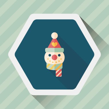 kardan adam düz simgesi ile uzun gölge, eps10