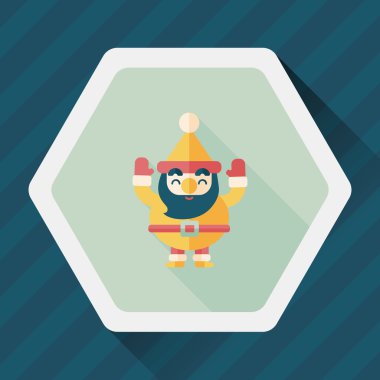 Noel Baba uzun gölge, eps10 düz simgesi