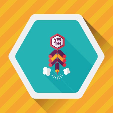 Çin yeni yılı düz simgesi, Çin festival cou eps10, word fu