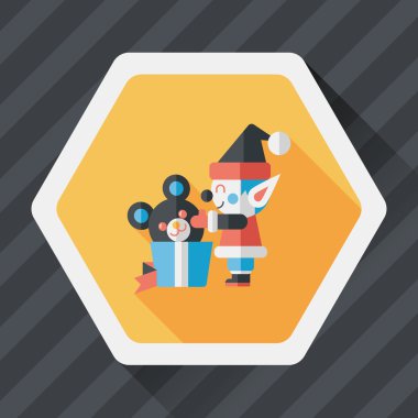 Uzun Gölge, eps10 ile Noel elf düz simgesi