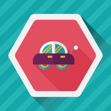 oyuncak araba uzun gölge düz simgesiyle