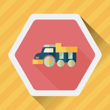 damperli kamyon uzun gölge, eps10 düz simgesi