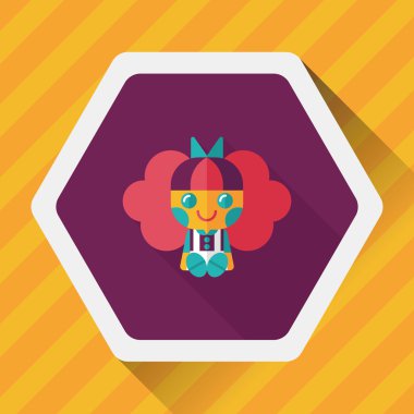 Uzun Gölge, eps 10 ile kız bebek oyuncak düz simgesi