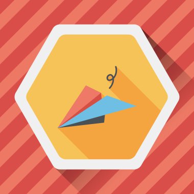 Kağıt Uçak düz simgesi ile uzun gölge