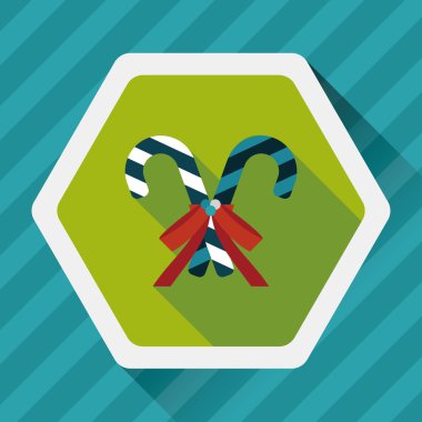 Uzun Gölge, eps10 ile Noel candy cane düz simgesi