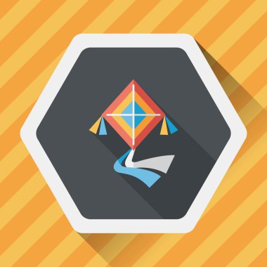 uçurtma düz simgesi ile uzun gölge, eps10